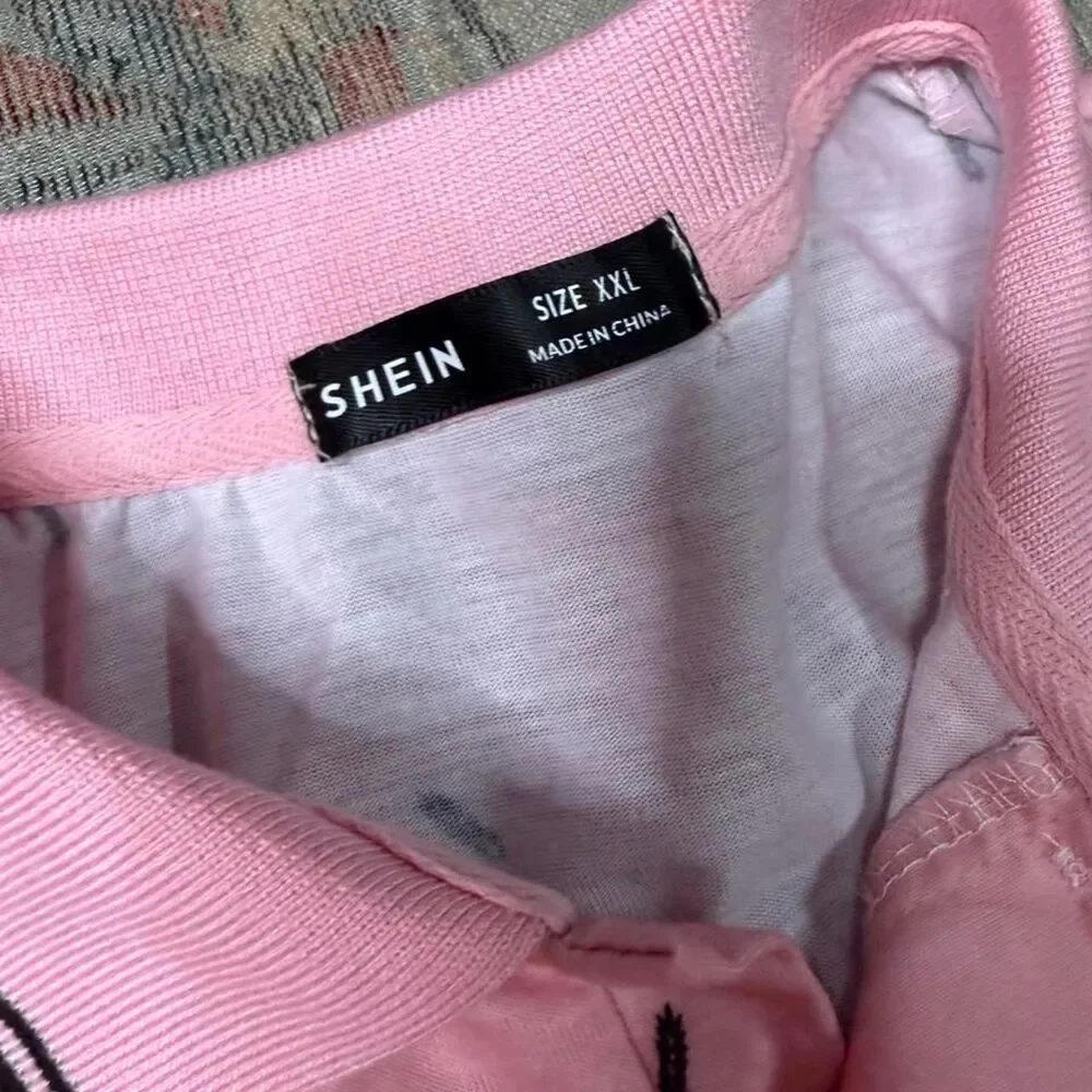 Shein Men's Pink Polo-shirts